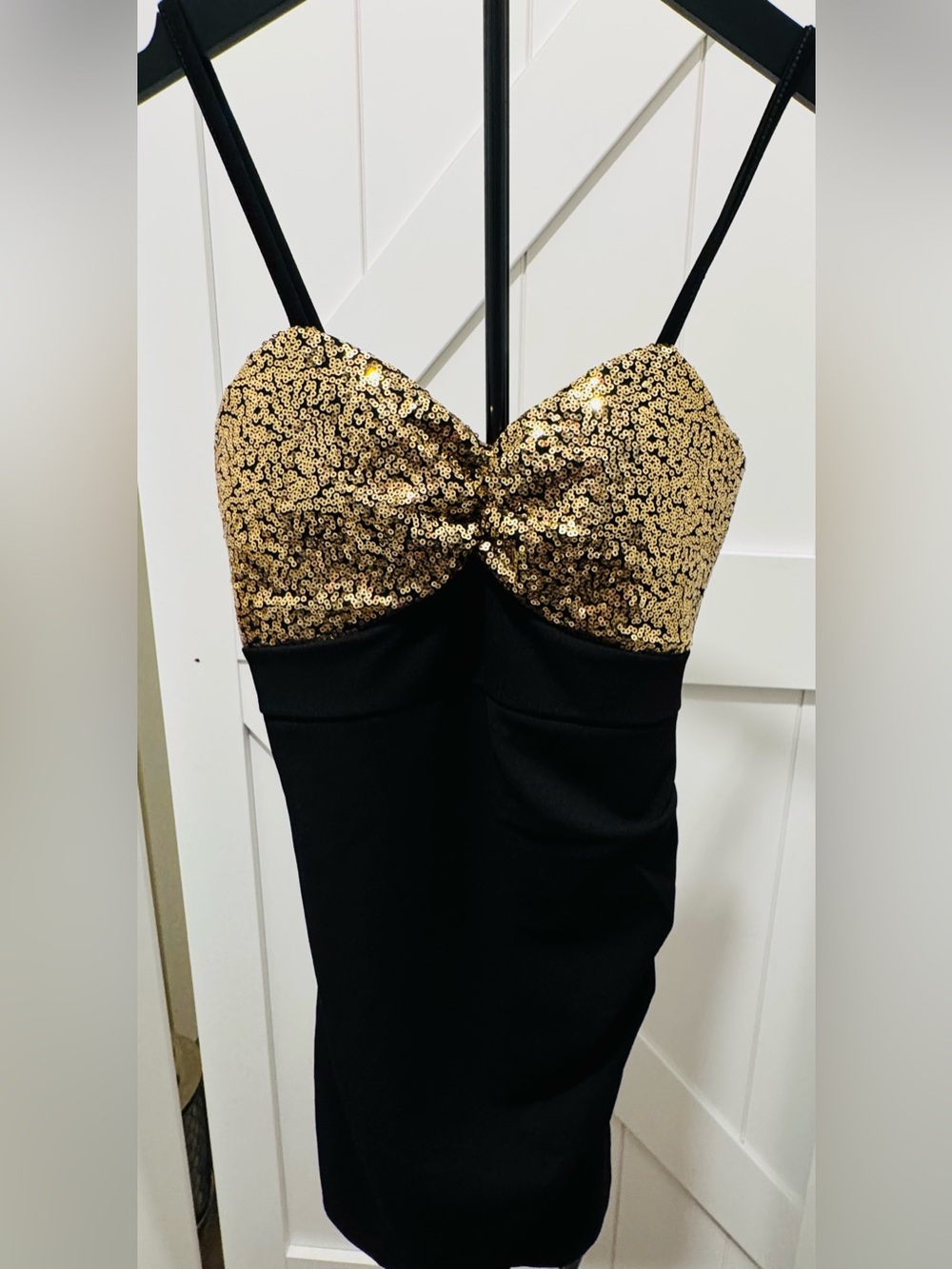 Gold Sequin & Black ZAFUL Dress - Strappy Evening Dress